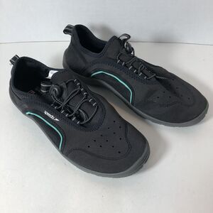 Speedo Water Shoes Mens Size M 9 10 Classic Slip On Black Ocean‎ Beach Pool B4
